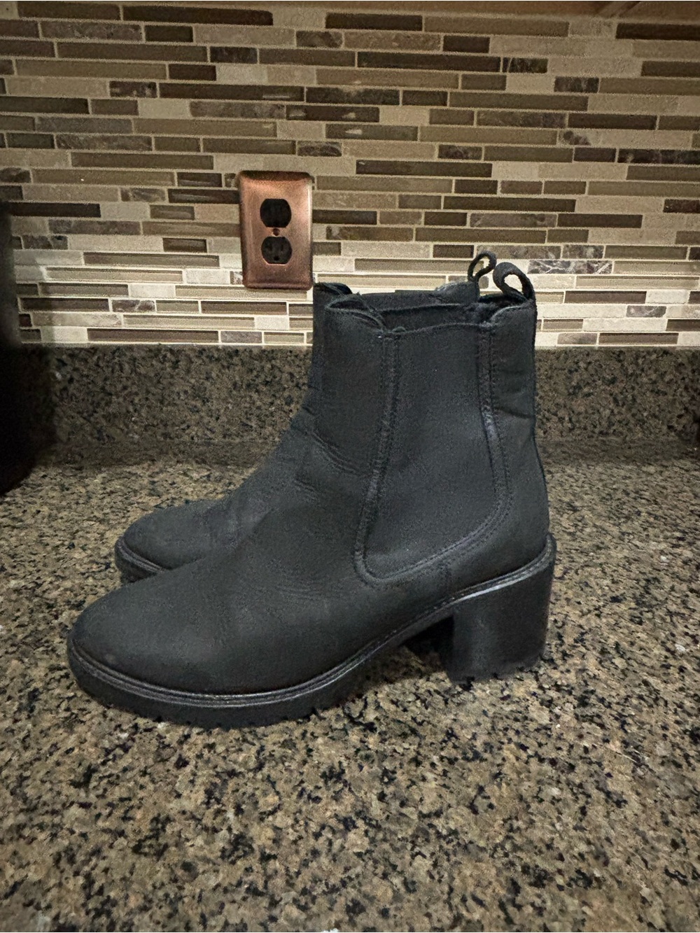 Thursday Boot Company Black Chelsea Block Heel Ankle Boots